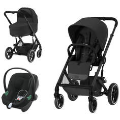 Детская коляска Cybex Balios S Lux BLK 3 в 1 Moon Black с дождевиком