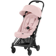 Детская коляска Cybex Coya Matt Black Peach Pink с дождевиком