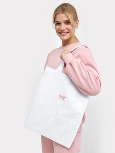 Белая текстильная сумка-шопер с принтом Mark Formelle