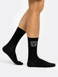 Высокие мужские носки черного цвета с надписью Mark Formelle