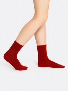 Высокие женские шерстяные носки терракотового цвета Mark Formelle