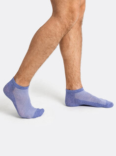 Короткие мужские носки белого цвета с сеткой в синем оттенке Mark Formelle