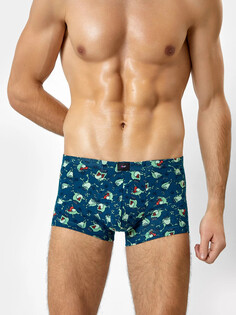 Мужские трусы боксеры в синем цвете с печатью Mark Formelle