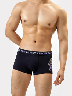 Мужские трусы-боксеры в черном цвете с принтом Mark Formelle