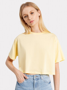 Укороченная футболка оверсайз желтого цвета Mark Formelle