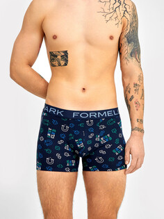 Трусы мужские боксеры синие с принтом Mark Formelle