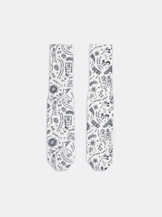 Носки унисекс в белом цвете с печатью и сублимацией Mark Formelle