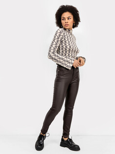 Женские джинсы силуэта jeggins fit в коричневом цвете Mark Formelle