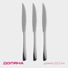 Набор ножей для стейка из нержавеющей стали доляна, h=23,5 см, толщина ручки 4 мм, 3 шт