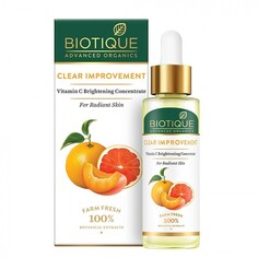 Концентрированное масло для лица с витамином с advanced organics clear improvement vitamin c brightening concentrate 30мл Biotique