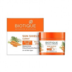 Солнцезащитный крем для лица с морковным маслом и экстрактом семян моркови 50г Biotique