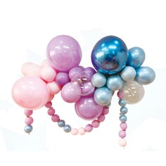 Набор для создания композиций из воздушных шаров, набор 52 шт., розовый, фиолетовый, синий NO Brand