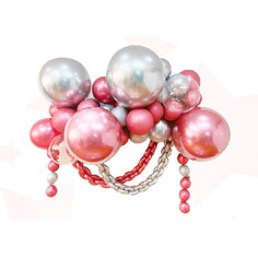 Набор для создания композиций из воздушных шаров, набор 52 шт., серебро, розовый NO Brand