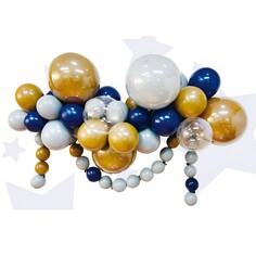 Набор для создания композиций из воздушных шаров, набор 52 шт., коричневый, серебро, синий 100622 NO Brand