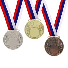 Медаль под нанесение, 2 место, серебро, d=5 см Командор