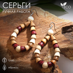 Серьги ручная работа, деревянные NO Brand