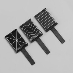 Набор магнитов для лака, 3 вида, 6 × 2 см, цвет черный NO Brand