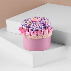 Игольница со шкатулкой для хранения мелочей, 8 × 7,8 × 7,8 см, цвет розовый Арт Узор