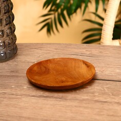 Тарелка 16х16х2 см, тиковое дерево NO Brand