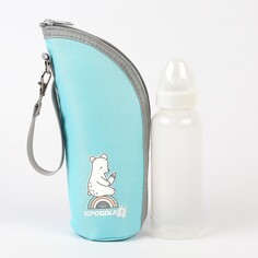 Термосумка для бутылочки крошка я basic, термо чехол на молнии, цвет бирюзовый