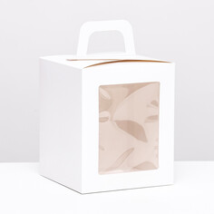 Складная коробка с окном, белая, 15 х 15 х 18 см NO Brand
