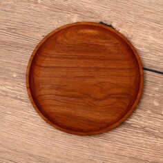 Тарелка 20х20х2 см, тиковое дерево NO Brand