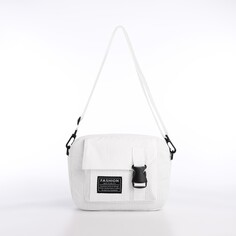 Сумка молодежная на молнии, 1 наружный карман, цвет белый NO Brand