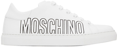Белые кроссовки с тиснением Moschino