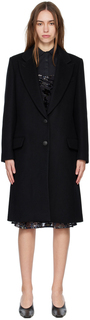 Черное шерстяное пальто rag &amp; bone