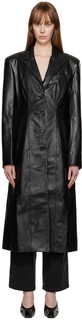 Черное кожаное пальто Matrix HALFBOY
