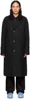 Серое пальто со вставками Wooyoungmi