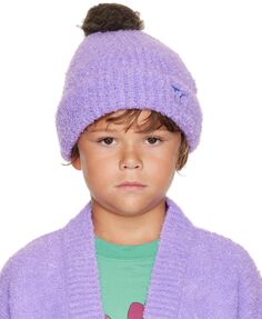 Детская фиолетовая шапка с вышивкой The Campamento