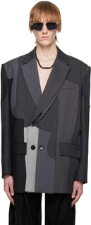 Серый пиджак с необработанными краями Feng Chen Wang
