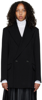 Черный двубортный пиджак MM6 Maison Margiela