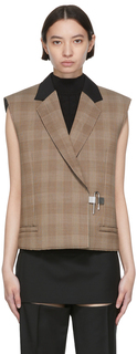 Коричневый шерстяной пиджак без рукавов Givenchy