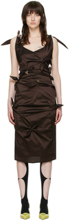 Коричневое платье-миди из полиэстера J.KIM