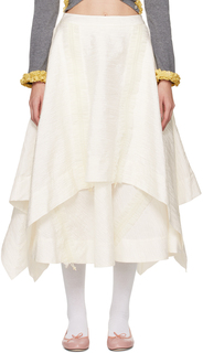 Белая юбка-миди с занавеской MINJUKIM