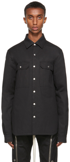 Черная куртка-рубашка из поплина Rick Owens
