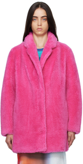 Розовое пальто с заостренными лацканами Yves Salomon - Meteo