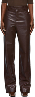 Бордовые классические брюки из искусственной кожи Yuzefi
