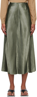 Зеленая юбка-миди-комбинация Vince
