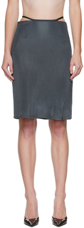 Серая мини-юбка с поясом Atlein