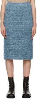 Синяя юбка-миди с отстрочкой Maison Margiela
