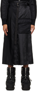 Черная юбка-миди со складками sacai