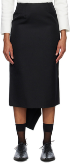 Черная асимметричная юбка-миди Comme des Garçons