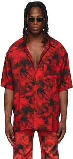 Рубашка с коротким рукавом SSENSE Exclusive Red Rose Burst LU&apos;U DAN
