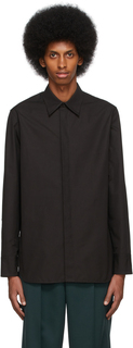 Черная рубашка из плотного хлопкового поплина Jil Sander
