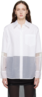 Белая комбинированная рубашка Helmut Lang
