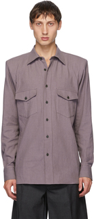 Пурпурная стеганая бальная рубашка Dries Van Noten