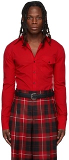 SSENSE Эксклюзивная красная рубашка из хлопкового поплина LU&apos;U DAN